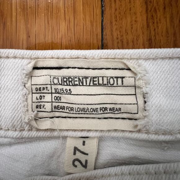 CURRENT/ELLIOTT The High Waist Straight Destroyed Jeans Super Salty Repair 27 - Picture 9 of 15